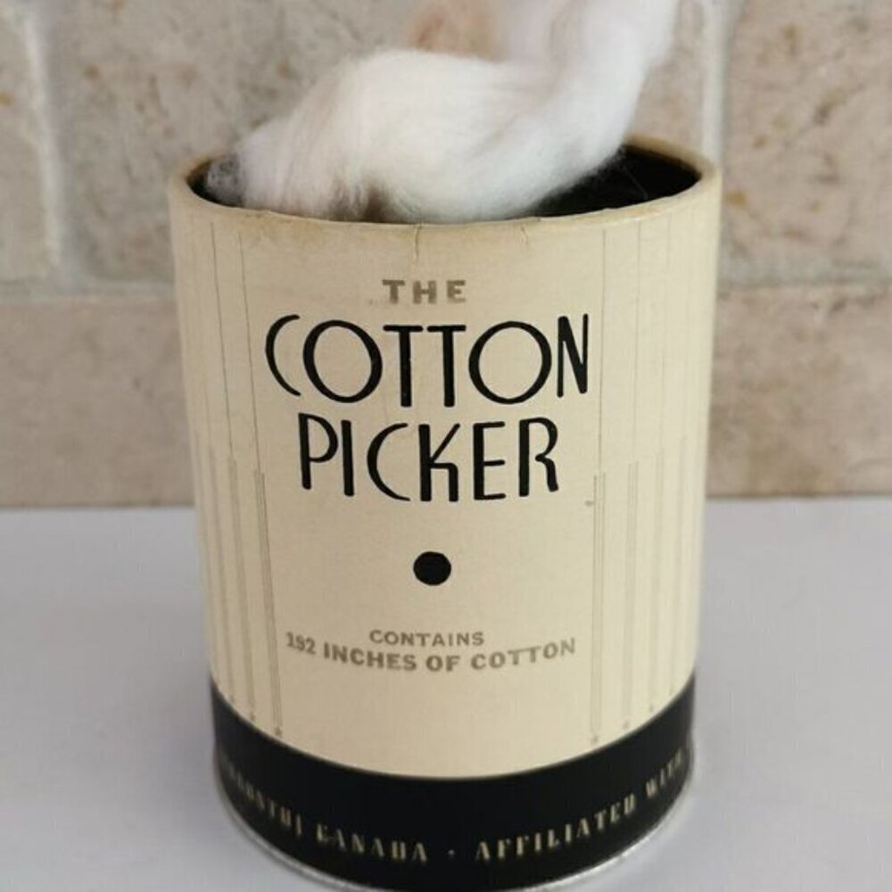 Vintage The Cotton Picker Can, Beauty Supply Cosmetic Nursery Vintage Ad
